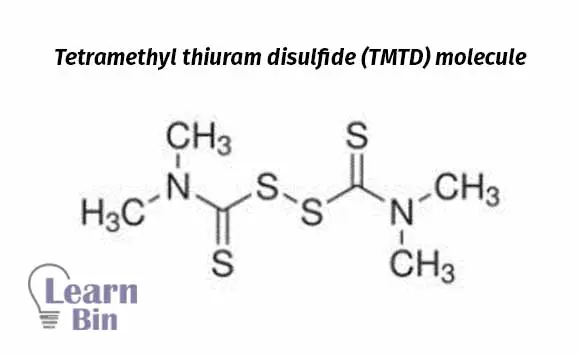 Tetramethyl thiuram disulfide (TMTD) molecule