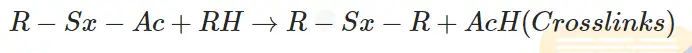 The polysulfidic pendent sulphurating group further react with another rubber chain