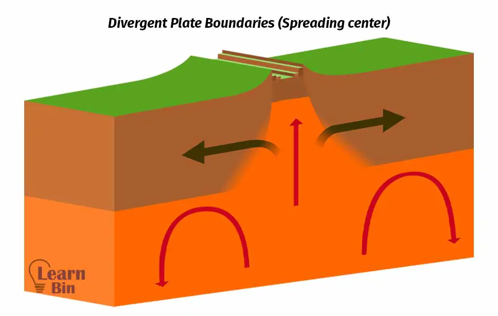 Divergent Plate Boundaries (Spreading center)