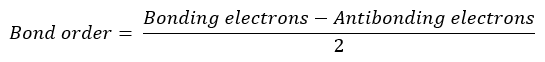 Molecular orbital theory - bond order equation