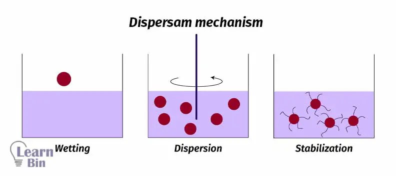 Dispersion mechanism of a paint pigment