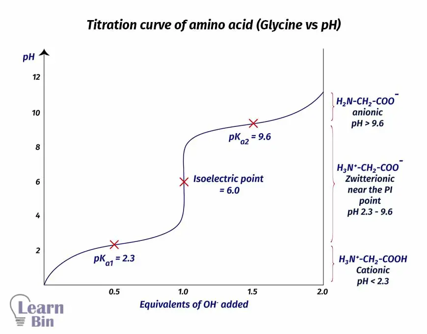 Titration curve of an amino acid (Glycine vs pH)