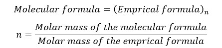 Connection between molecular formula and the empirical formula