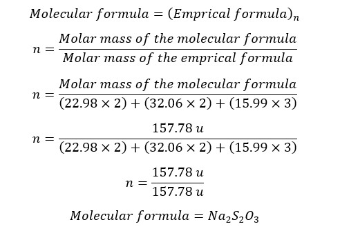 Empirical formula vs molecular formula eq 4