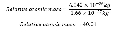 Mass calculation of atoms eq 03