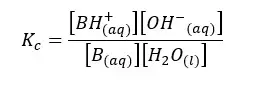 Equilibrium constant for dissociation of weak base