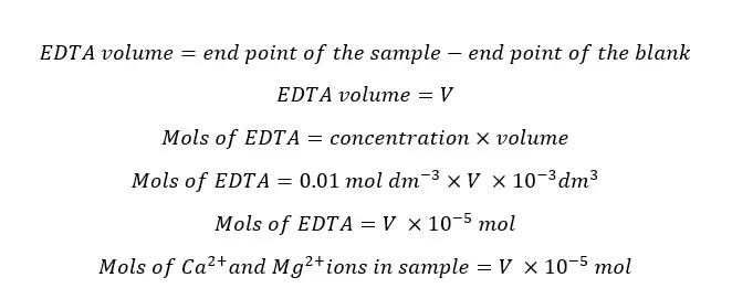 Calculate the hardness of water by EDTA titration eq 02