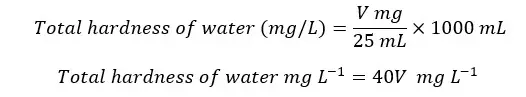 Calculate the hardness of water by EDTA titration eq 04