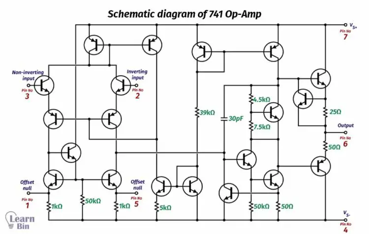 Schematic diagram of 741 Op-Amp