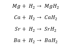 Group II elements reactions with Hydrogen 