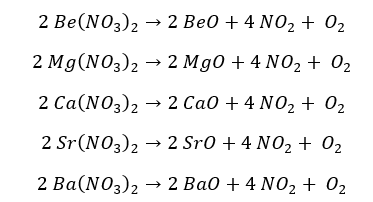 Thermal decomposition of s block compounds eq 02